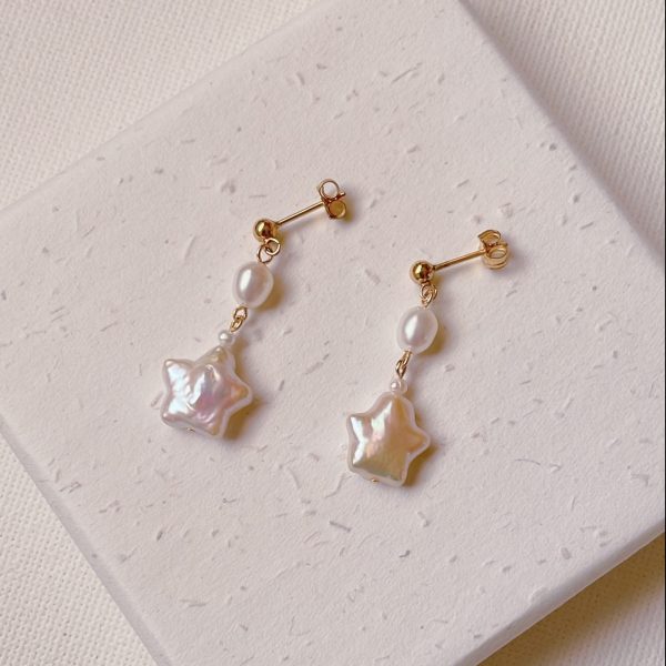 星星巴洛克珍珠耳環