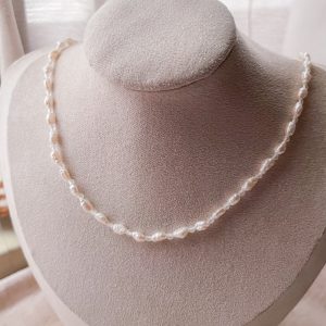 白巴洛克珍珠白水晶項鍊