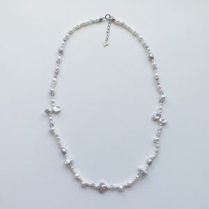 幸運草花瓣巴洛克珍珠項鍊