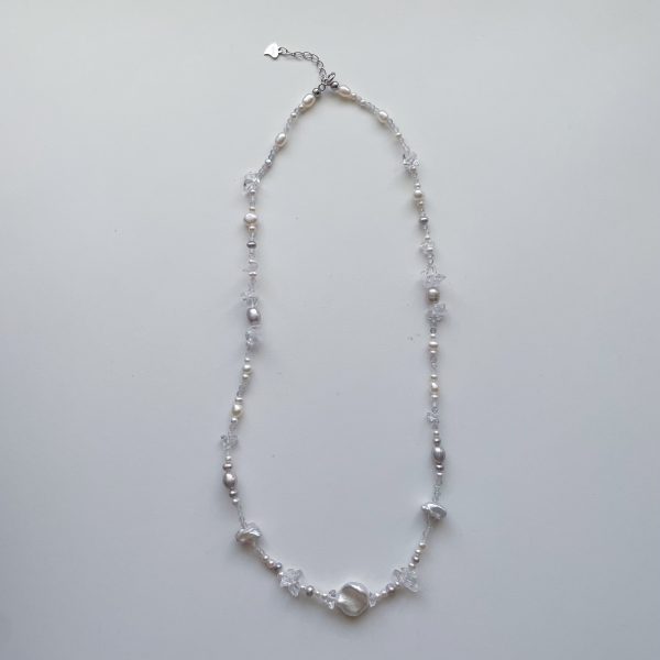 灰藍巴洛克珍珠水晶項鍊