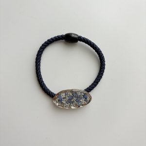 藍白色《法國麵包花髮圈》