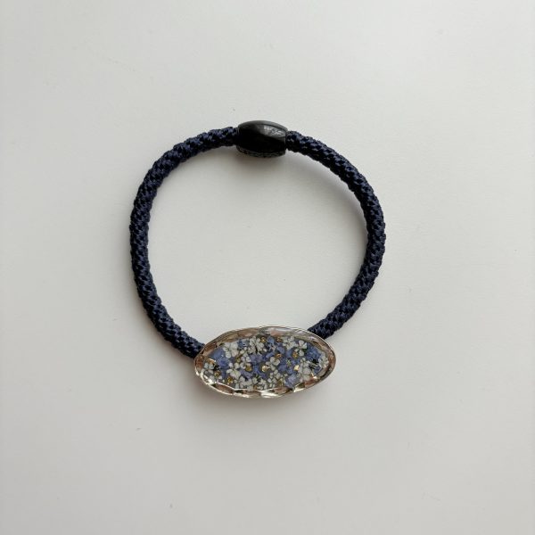 藍白色《法國麵包花髮圈》