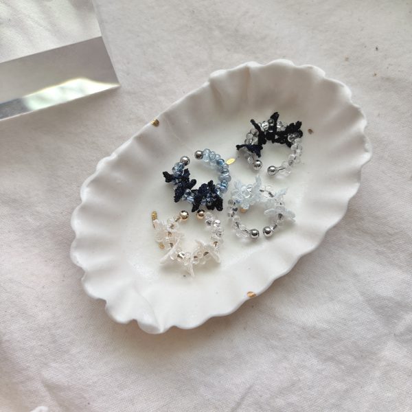 《蕾絲花耳骨夾》個性深藍