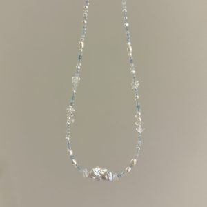 IMG_6583 new!!《雲朵巴洛克珍珠海藍寶項鍊》