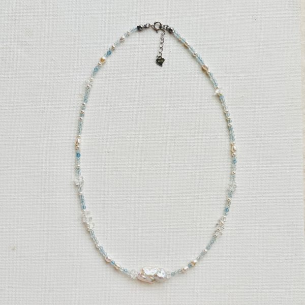 new!!《雲朵巴洛克珍珠海藍寶項鍊》