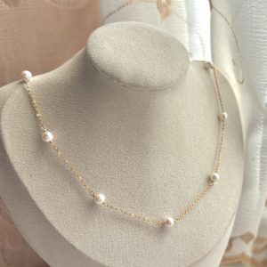 new!!滿天星珍珠項鍊-金色