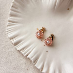 小花珍珠耳環