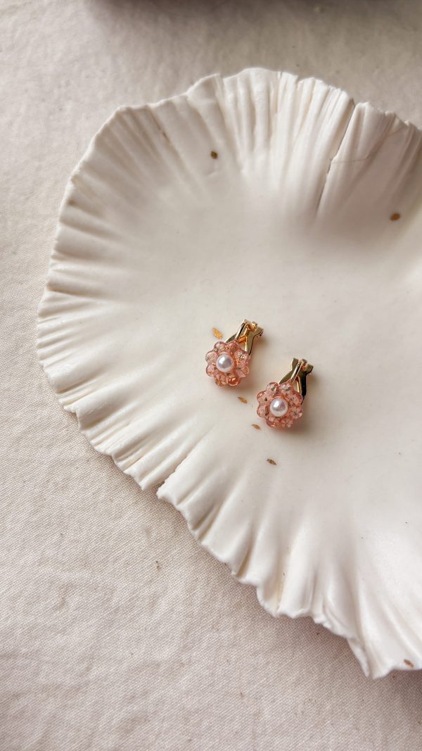 小花珍珠耳環