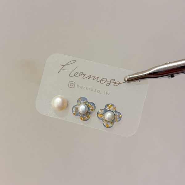小花珍珠耳環