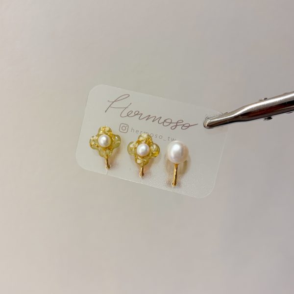 小花珍珠耳環