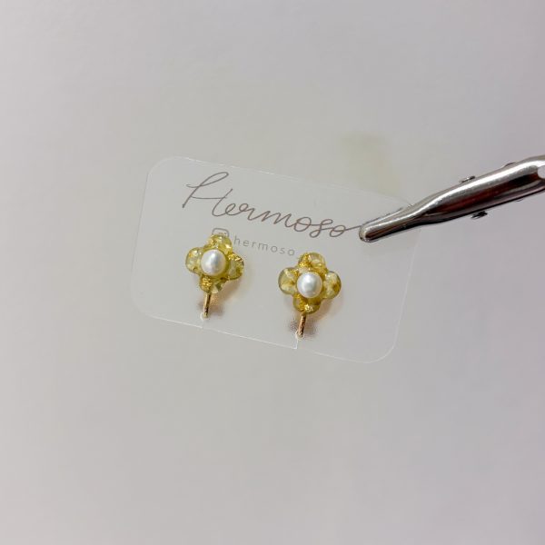小花珍珠耳環