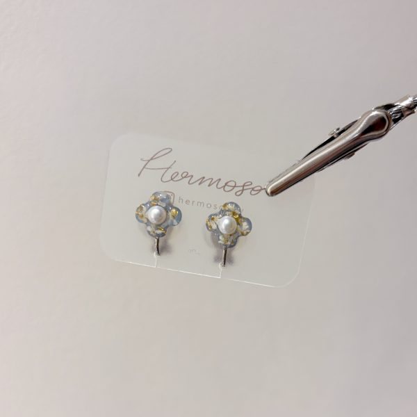 小花珍珠耳環