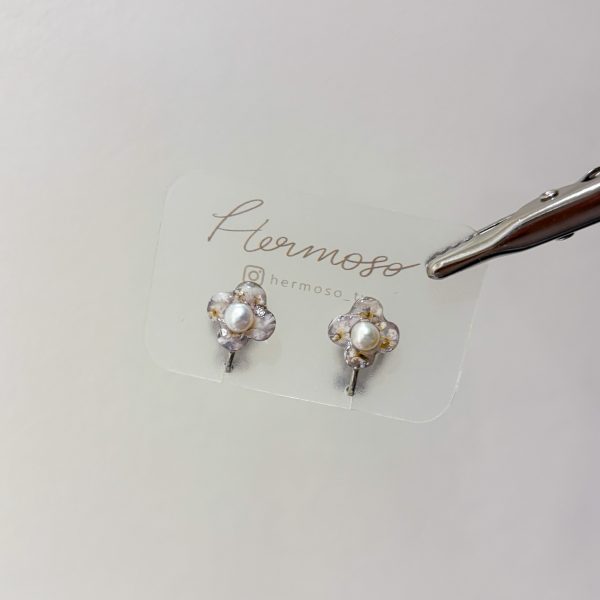 小花珍珠耳環