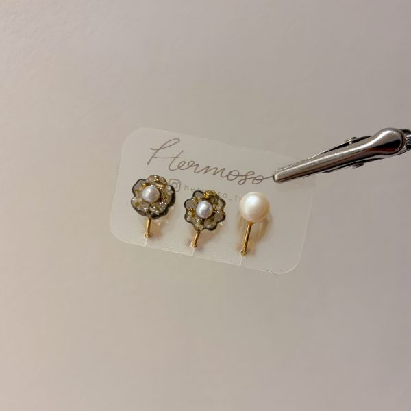 小花珍珠耳環