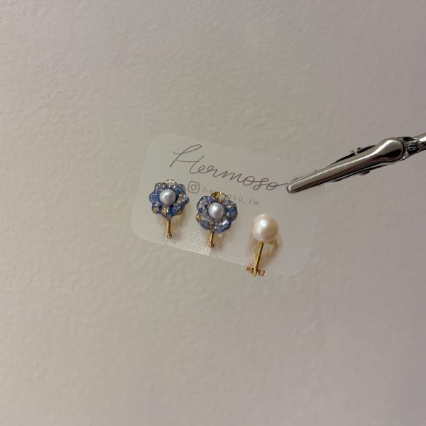 小花珍珠耳環
