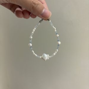 星星巴洛克珍珠海藍寶手鍊