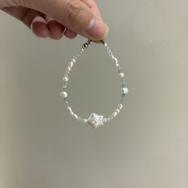 星星巴洛克珍珠海藍寶手鍊