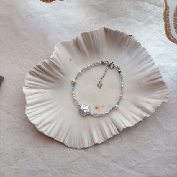 星星巴洛克珍珠海藍寶手鍊