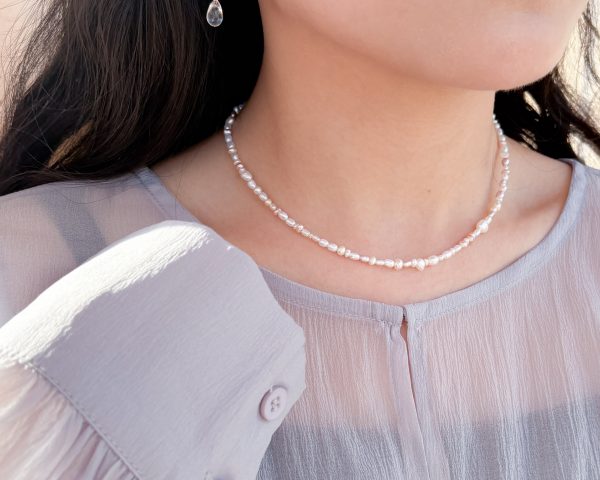 IMG_9643 粉白珍珠薰衣草紫晶項鍊