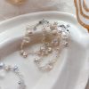 白色花瓣米粒珍珠白水晶手鍊