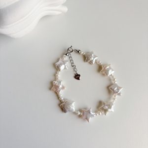 星星巴洛克珍珠海藍寶手鍊