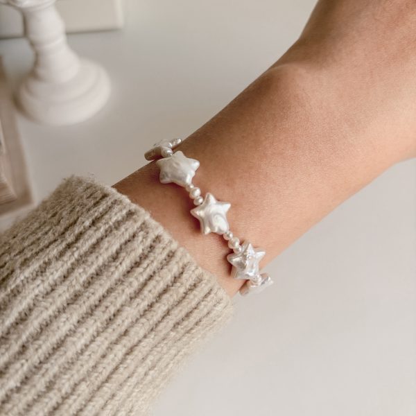 星星巴洛克珍珠海藍寶手鍊