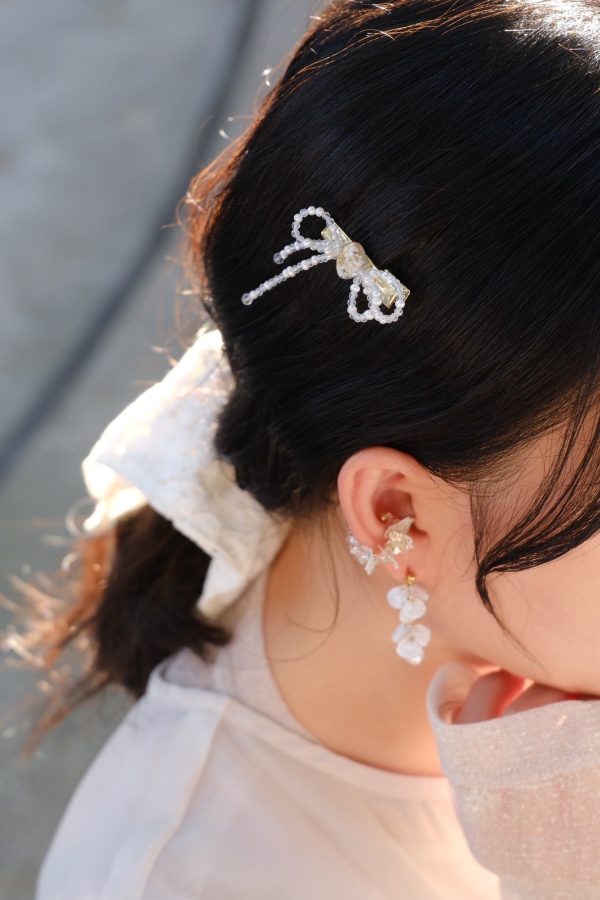 花礦蝴蝶結髮夾