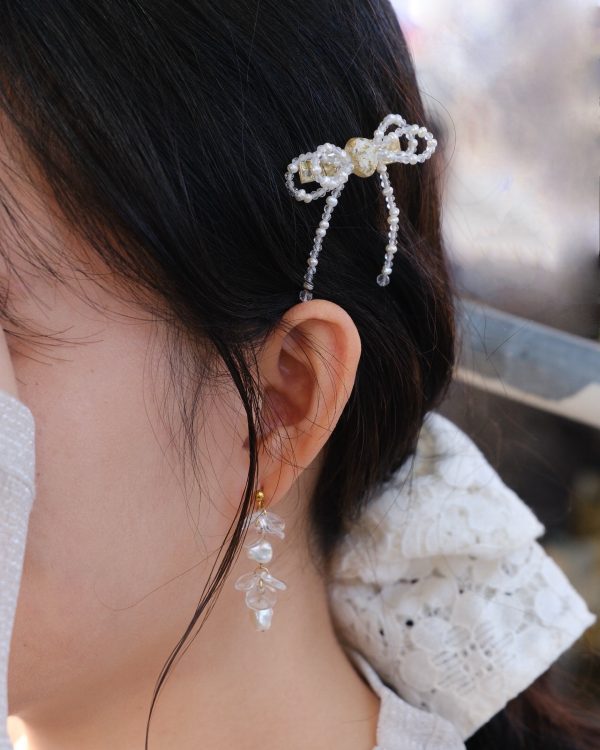 花礦蝴蝶結髮夾