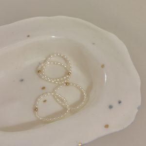 稀有迷你米粒珍珠戒指