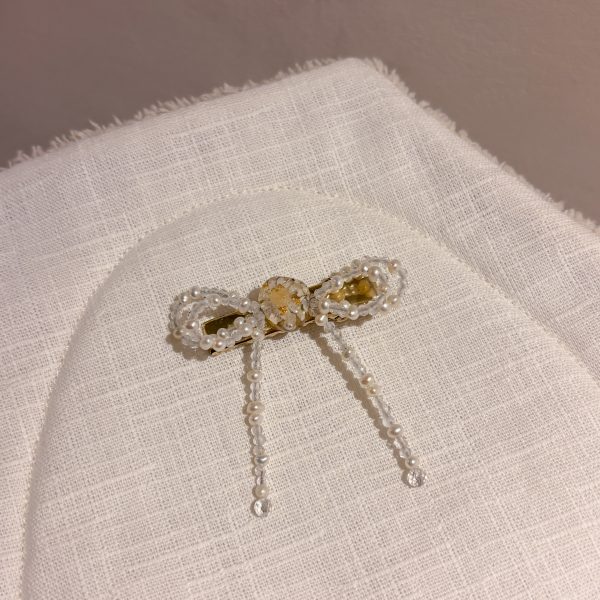 花礦蝴蝶結髮夾