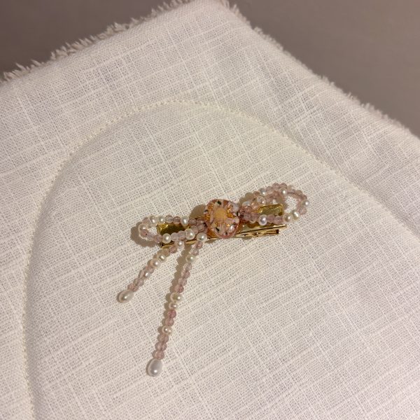 花礦蝴蝶結髮夾