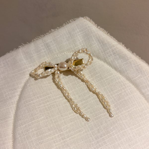 花礦蝴蝶結髮夾
