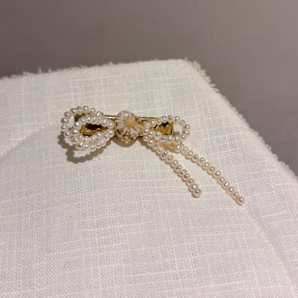花礦蝴蝶結髮夾
