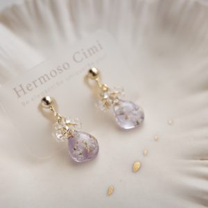 R0000538 紫芋-水滴花耳環