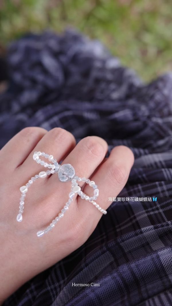 810421365_18473047924116802_4101162511847312399_n 預購 | 藍色花礦*雙邊*蝴蝶結戒指